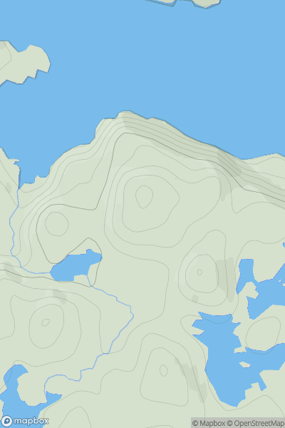 Thumbnail image for An Socach [Scourie to Lairg] showing contour plot for surrounding peak